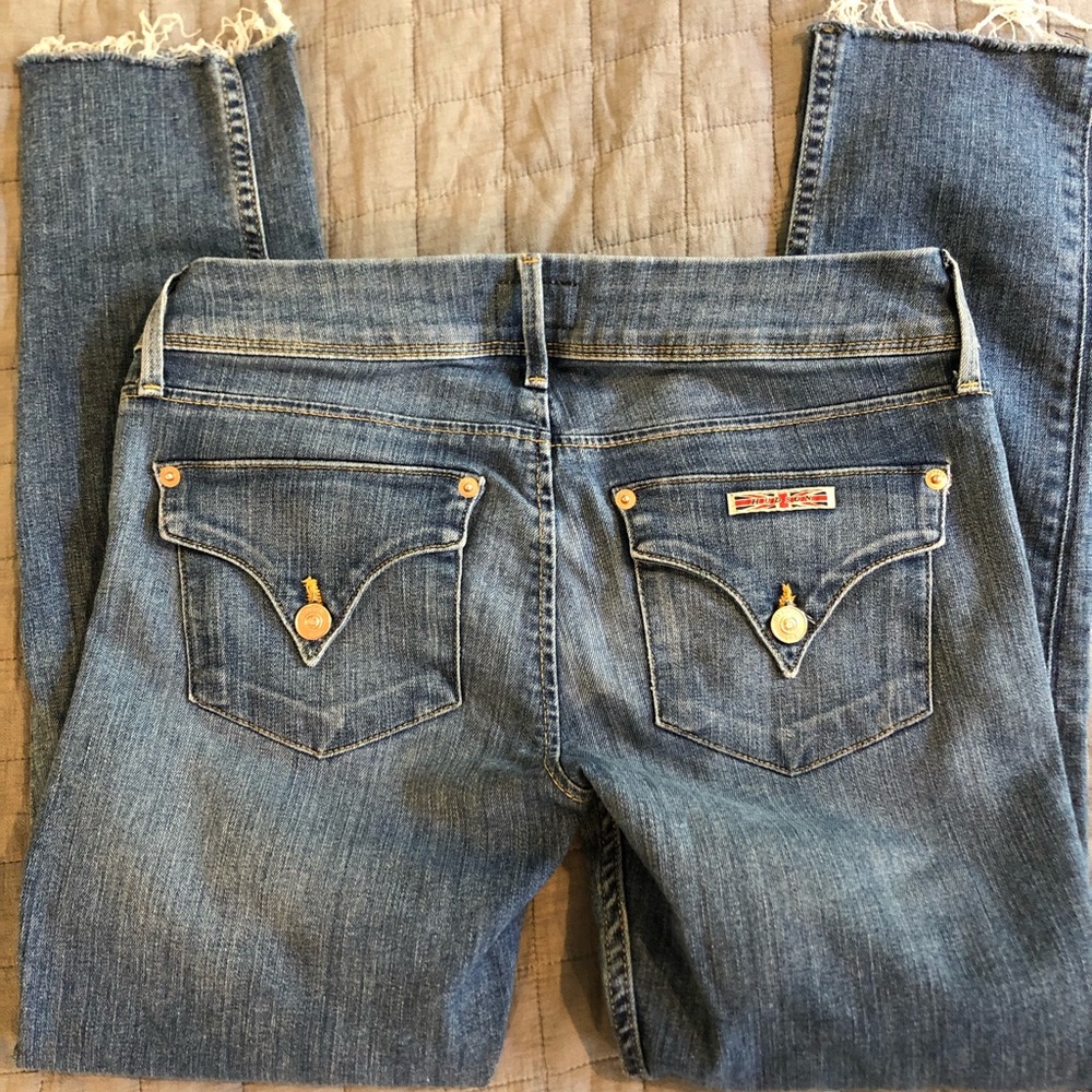 Hudson Frayed Edge Cropped Jeans